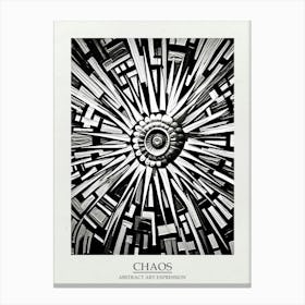 Chaos Abstract Black And White 4 Poster Canvas Print