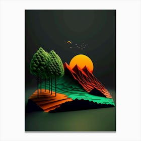 3d Landscape Art Canvas Print