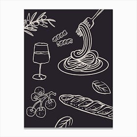 Black Tablescape Canvas Print