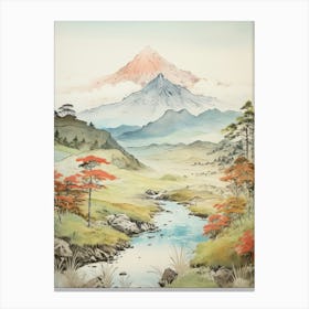 Mount Gassan In Yamagata,, Ukiyo E Drawing 3 Canvas Print