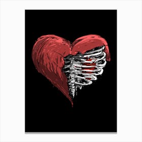 Skeleton Heart Canvas Print