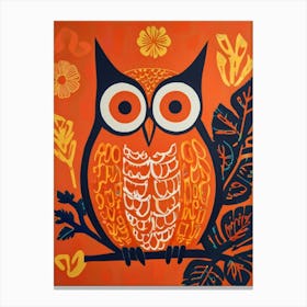 Owl On A Branch 1 Canvas Print