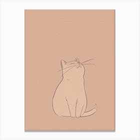 Cute Cat - Boho, Line Art Canvas Print