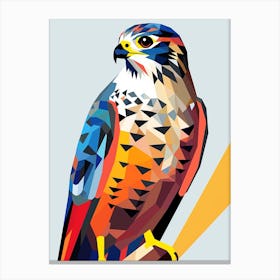 Colourful Geometric Bird Falcon 4 Canvas Print