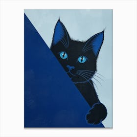 Black Cat With Blue Eyes 1 Canvas Print