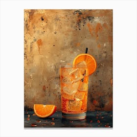 Orange Cocktail With Ice Canvas Print