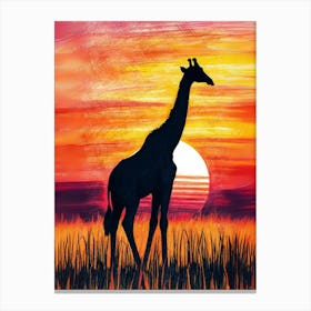 Sunset Giraffe Canvas Print