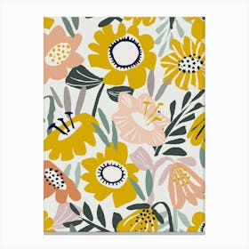 Papercut Flowers Canvas Print