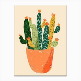 Cactus Plant Minimalist Illustration 1 Canvas Print