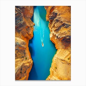 Boat In The Canyon Canvas Print