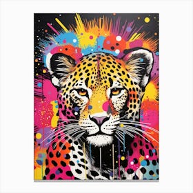 Vivid Paint Splash Leopard Canvas Print