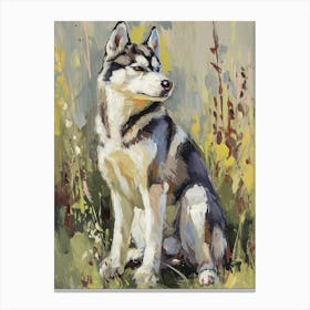 Siberian Husky Acrylic Painting 3 Canvas Print