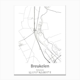 Breukelen,Netherlands Minimalist Map Canvas Print