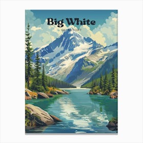 Big White British Columbia Digital Travel Art Canvas Print