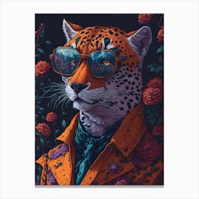 Cool Cheetah With Sunglasses Pop Canvas Print