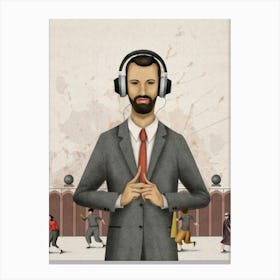 Man With Headphones 11 Canvas Print