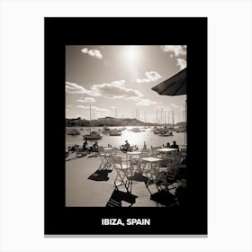 Poster Of Ibiza, Spain, Mediterranean Black And White Photography Analogue 3 Canvas Print