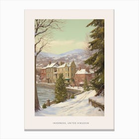 Vintage Winter Poster Inverness United Kingdom Canvas Print