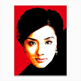 Chinese Traditional Woman In Red Canvas Print