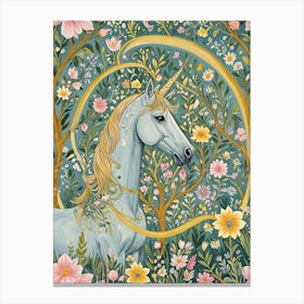 Magical Unicorn In The Forest Canvas Print