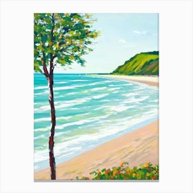 Plage Du Touquet, France Contemporary Illustration   Canvas Print