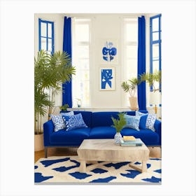 Blue Living Room Canvas Print