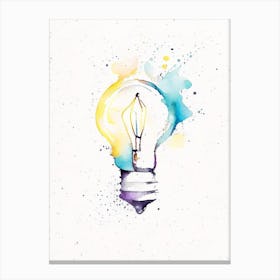 Lightbulb 1 Symbol Minimal Watercolour Canvas Print