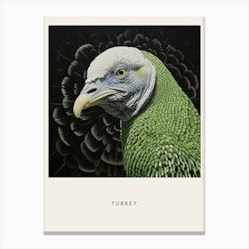 Ohara Koson Inspired Bird Painting Turkey 4 Poster Canvas Print