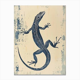 Minimalist Lizard Block Print 3 Canvas Print