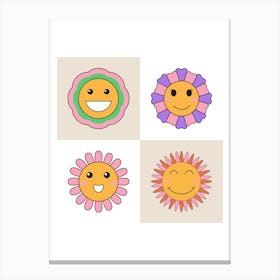 Happy Smiley Faces Canvas Print