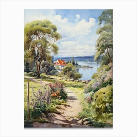 Rosendals Trdgrd Sweden Watercolour  Canvas Print