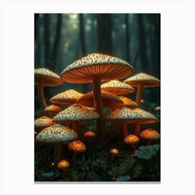 Mushrooms In The Forest 6 Canvas Print