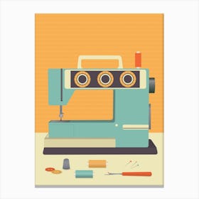 Blue Sewing Machine Canvas Print