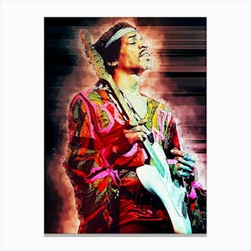 Jimmy Hendrix Playing Guitar Canvas Print