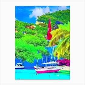 Bequia Island Saint Vincent And The Grenadines Pop Art Photography Tropical Destination Canvas Print