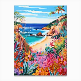 Little Cove Beach, Australia, Matisse And Rousseau Style 3 Canvas Print