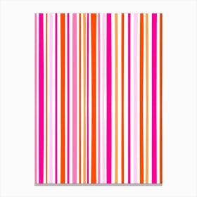 Orange And Pink Stripes 1 Canvas Print