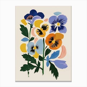Painted Florals Wild Pansy 1 Canvas Print