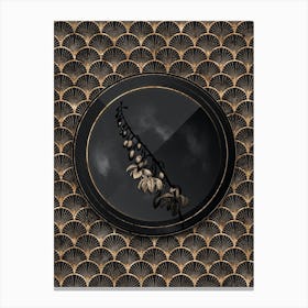 Shadowy Vintage Giant Cabuya Botanical in Black and Gold Canvas Print