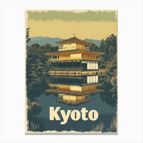 Aihrgdesign A Classic 1960s Travel Poster For Kyoto 3 Canvas Print