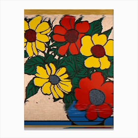 Flowers In A Vase Kmart Wall Art Canvas Print