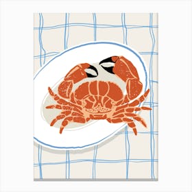 Crab On A Plate Canvas Print