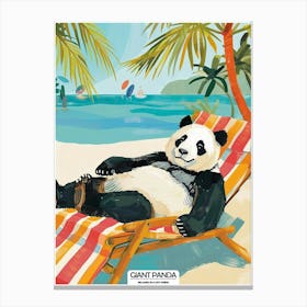 Giant Panda Relaxing In A Hot Spring Poster 3 Canvas Print