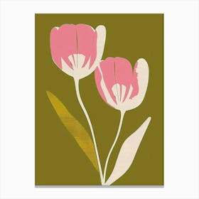 Pink & Green Tulip 2 Canvas Print