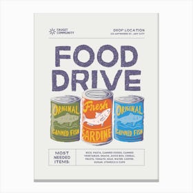 Food Drive Poster Canvas Print