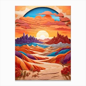 Sunset In The Desert 1 Canvas Print