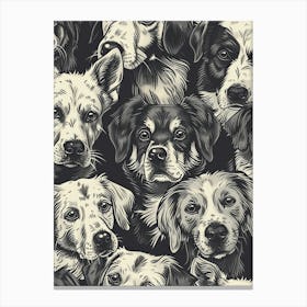 Perfectly Repeatable Artwork With Cute Dog Faces 37 Canvas Print