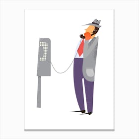 Man On A Phone Canvas Print