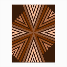 Abstract Geometric Pattern Neutral Brown Shades Canvas Print