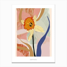 Colourful Flower Illustration Poster Daffodil 3 Canvas Print